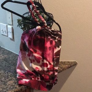 multicolored sleeveless braided cross shoulder top